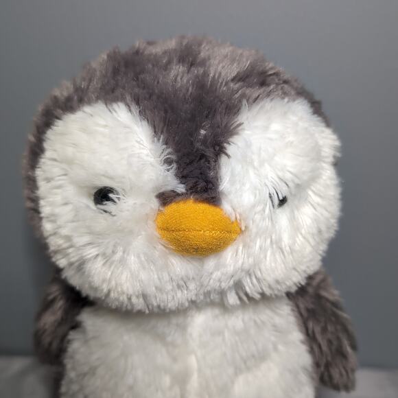 Aurora Destination Nation Penguin Baby Plush Stuffed Animal Grey White Soft - Picture 1 of 12